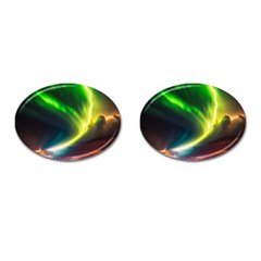 Lake Storm Neon Nature Cufflinks (oval) by Bangk1t