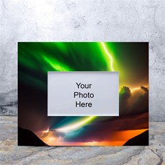 Lake Storm Neon Nature White Tabletop Photo Frame 4 x6  by Bangk1t