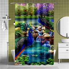 Peacocks  Fantasy Garden Shower Curtain 48  X 72  (small)  by Bedest