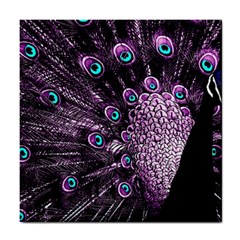 Purple Peacock Tile Coaster by Bedest