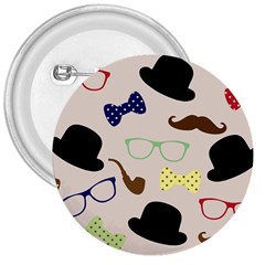 Moustache-hat-bowler-bowler-hat 3  Buttons by Ravend