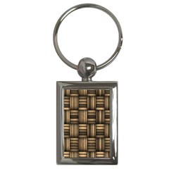 Brown Weaving Texture, Macro, Brown Wickerwork Key Chain (rectangle)