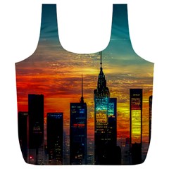 New York City Skyline Usa Full Print Recycle Bag (xxl) by Ndabl3x