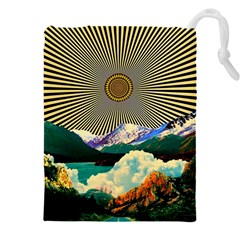 Surreal Art Psychadelic Mountain Drawstring Pouch (4xl) by Ndabl3x