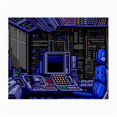 Blue Computer Monitor With Chair Game Digital Art Small Glasses Cloth by Bedest