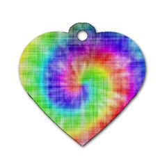 Watercolor-batik Dog Tag Heart (one Side)