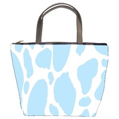 Cow Print, Aesthetic, Y, Blue, Baby Blue, Pattern, Simple Bucket Bag by nateshop