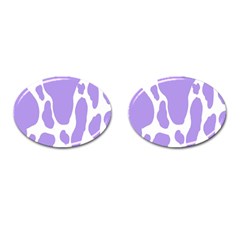 Cow Print, Aesthetic,violelilac, Animal, Purple, Simple Cufflinks (oval)