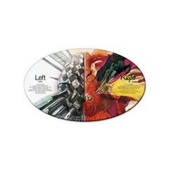 Left And Right Brain Illustration Splitting Abstract Anatomy Sticker (oval) by Bedest