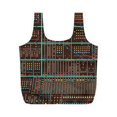 Digital Art Moog Music Synthesizer Vintage Full Print Recycle Bag (m) by Bedest