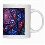 Purple Psychedelic Art Pattern Mosaic Design Fractal Art White Mug Right