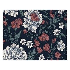 Flower Pattern Two Sides Premium Plush Fleece Blanket (large)