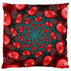 Fractal Red Spiral Abstract Art Standard Premium Plush Fleece Cushion Case (two Sides)