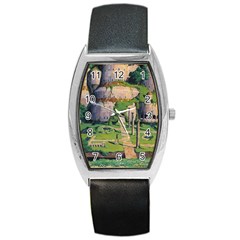 Painting Scenery Barrel Style Metal Watch by Sarkoni