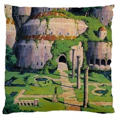 Painting Scenery Large Premium Plush Fleece Cushion Case (one Side) by Sarkoni