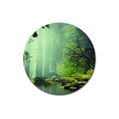 Trees Forest Artwork Nature Beautiful Landscape Magnet 3  (round) by Sarkoni