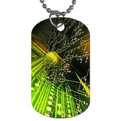 Machine Technology Circuit Electronic Computer Technics Detail Psychedelic Abstract Pattern Dog Tag (one Side)