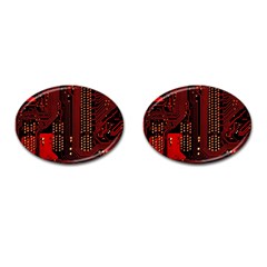 Technology Computer Circuit Cufflinks (oval)