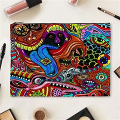 Psychedelic Trippy Hippie  Weird Art Cosmetic Bag (xl) by Sarkoni