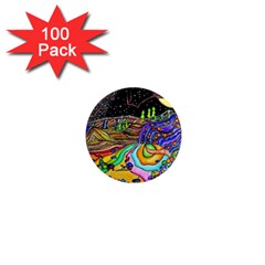 Nature Moon Psychedelic Painting 1  Mini Magnets (100 Pack)  by Sarkoni