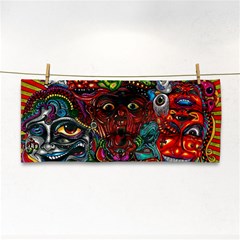Somewhere Near Oblivion Nightmares Acid Colors Psychedelic Hand Towel by Sarkoni