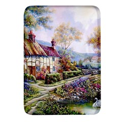 Colorful Cottage River Colorful House Landscape Garden Beautiful Painting Rectangular Glass Fridge Magnet (4 Pack) by Grandong