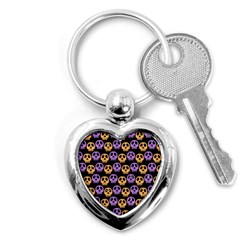 Halloween Skull Pattern Key Chain (heart) by Ndabl3x