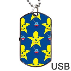 Blue Yellow October 31 Halloween Dog Tag Usb Flash (one Side) by Ndabl3x