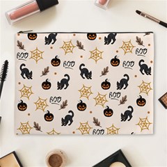 Cat Halloween Pattern Cosmetic Bag (xl) by Ndabl3x