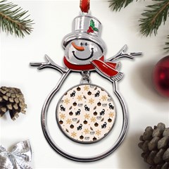 Cat Halloween Pattern Metal Snowman Ornament by Ndabl3x