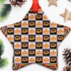 Chess Halloween Pattern Ornament (star) by Ndabl3x