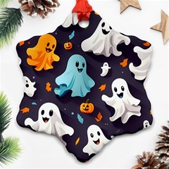 Ghost Pumpkin Scary Ornament (snowflake) by Ndabl3x