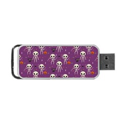 Skull Halloween Pattern Portable Usb Flash (one Side) by Ndabl3x