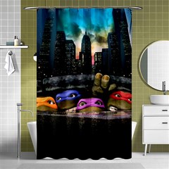 Teenage Mutant Ninja Turtles Leonardo Raphael Michelangelo Donatello Shower Curtain 48  X 72  (small)  by Sarkoni