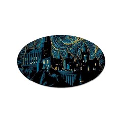 Hogwarts Starry Night Van Gogh Sticker Oval (100 Pack)