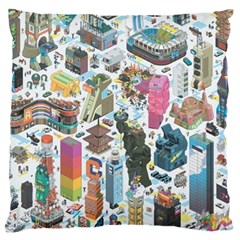 City Pattern Pixel Art Japan Large Cushion Case (one Side) by Sarkoni