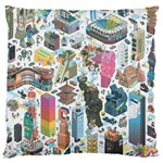 City Pattern Pixel Art Japan Large Cushion Case (One Side) Front