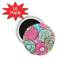 Donut Pattern Texture Colorful Sweet 1 75  Magnets (10 Pack)  by Grandong