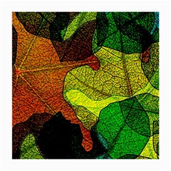 Colorful Autumn Leaves Texture Abstract Pattern Medium Glasses Cloth