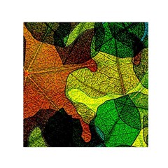 Colorful Autumn Leaves Texture Abstract Pattern Square Satin Scarf (30  X 30 )