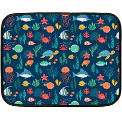 Fish Sea Animals Pattern Fleece Blanket (mini) by Ndabl3x