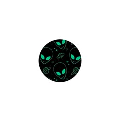 Alien Green Black Pattern 1  Mini Magnets by Ndabl3x