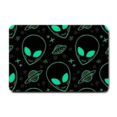 Alien Green Black Pattern Small Doormat by Ndabl3x