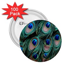 Peacock-feathers,blue2 2 25  Buttons (100 Pack)  by nateshop