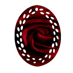 Rose Maroon Ornament (oval Filigree) by nateshop