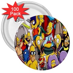 The Simpsons, Cartoon, Crazy, Dope 3  Buttons (100 Pack)  by nateshop