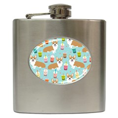 Welsh Corgis Dog Boba Tea Bubble Tea Cute Kawaii Hip Flask (6 Oz) by Grandong