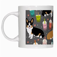 Welsh Corgi Dog Boba Tea Bubble Kawaii White Mug by Grandong