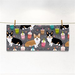 Welsh Corgi Dog Boba Tea Bubble Kawaii Hand Towel by Grandong