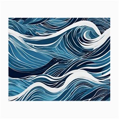 Abstract Blue Ocean Wave Small Glasses Cloth by Jack14